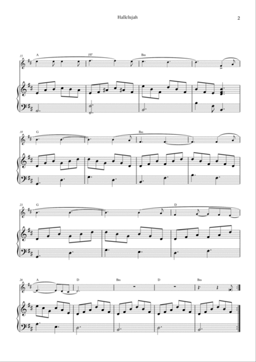 Hallelujah Hallelujah Tenor Saxophone scores gallery preview page 2