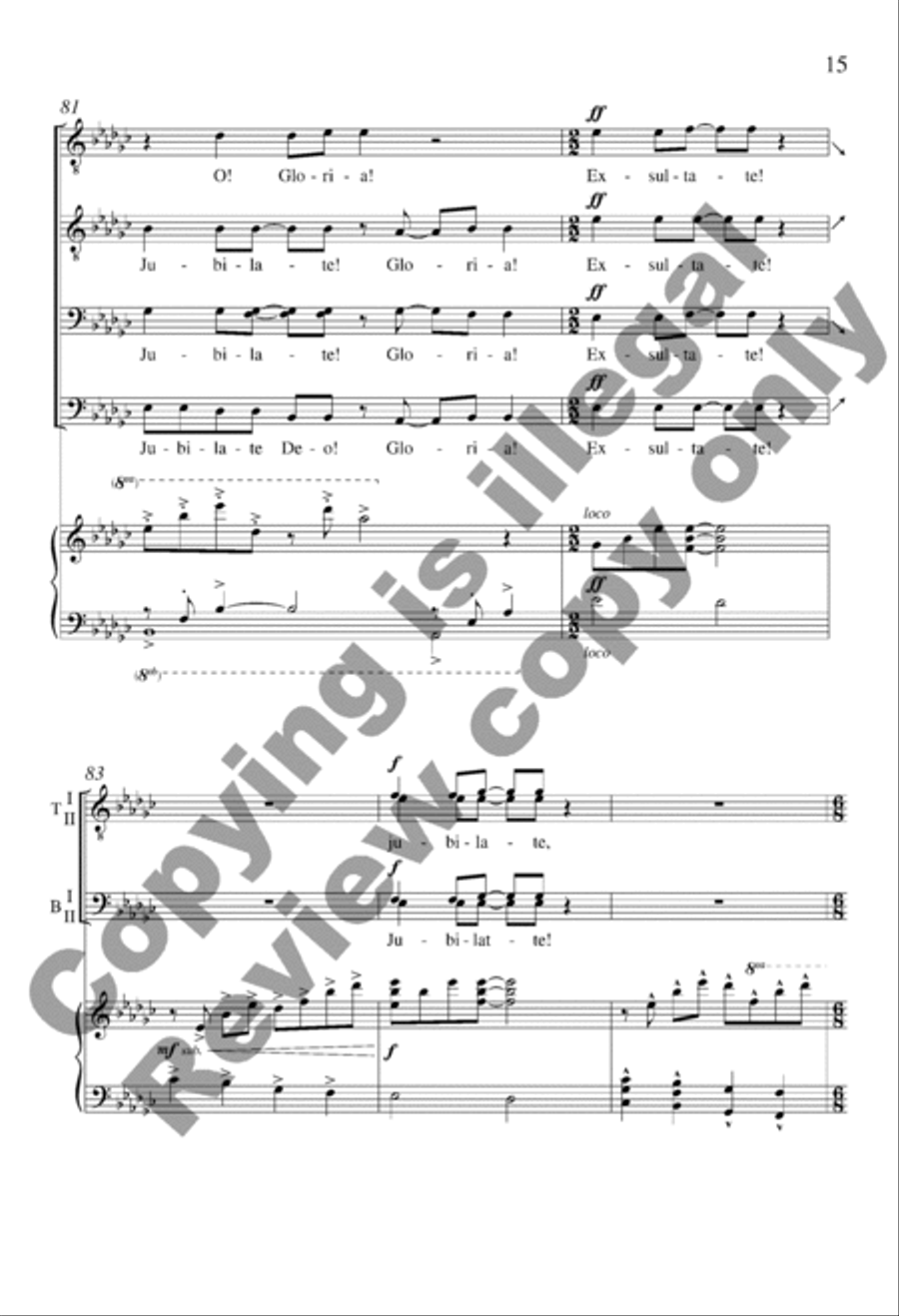 Exsultate! Jubilate! TTBB scores gallery preview page 15