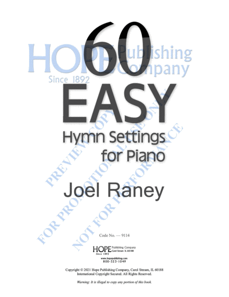 60 Easy Hymn Settings for Piano