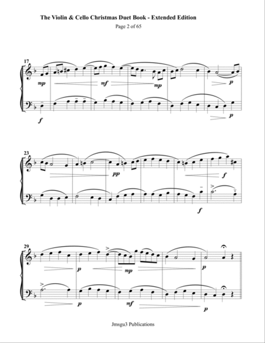 Guthrie: The Violin & Cello Christmas Duet Book - Extended Edition String Duet scores gallery preview page 2