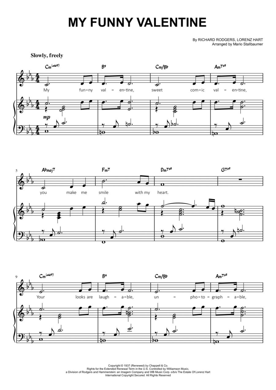 My Funny Valentine Voice scores gallery preview page 1