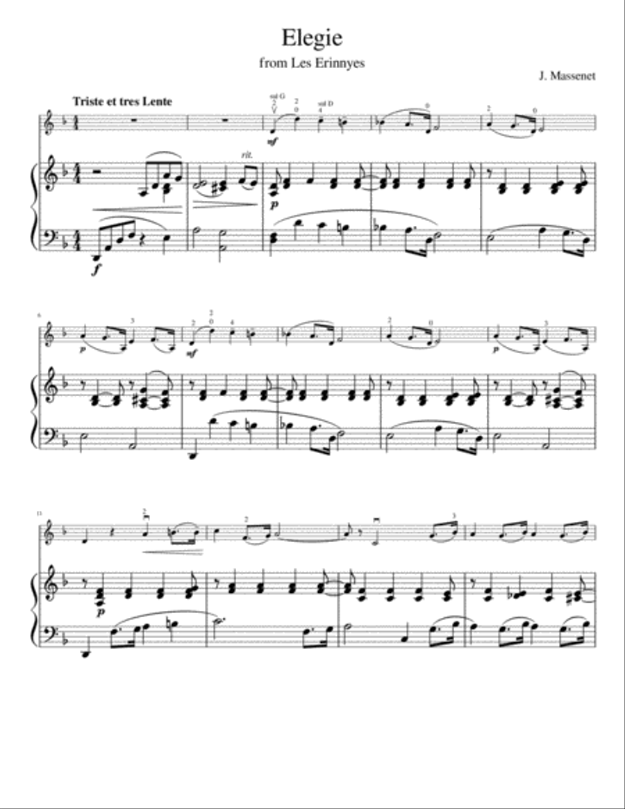 Elegie from Les Erinnyes Violin Solo scores gallery preview page 2