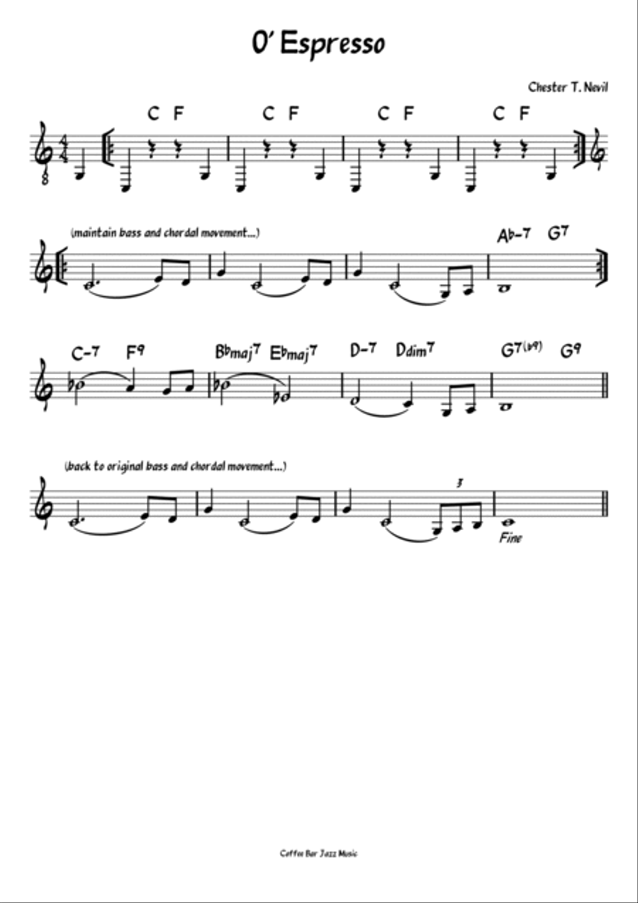 Café Jazz Music with Relaxing Piano; Complete Concert-pitch Lead Sheets Piano scores gallery preview page 6
