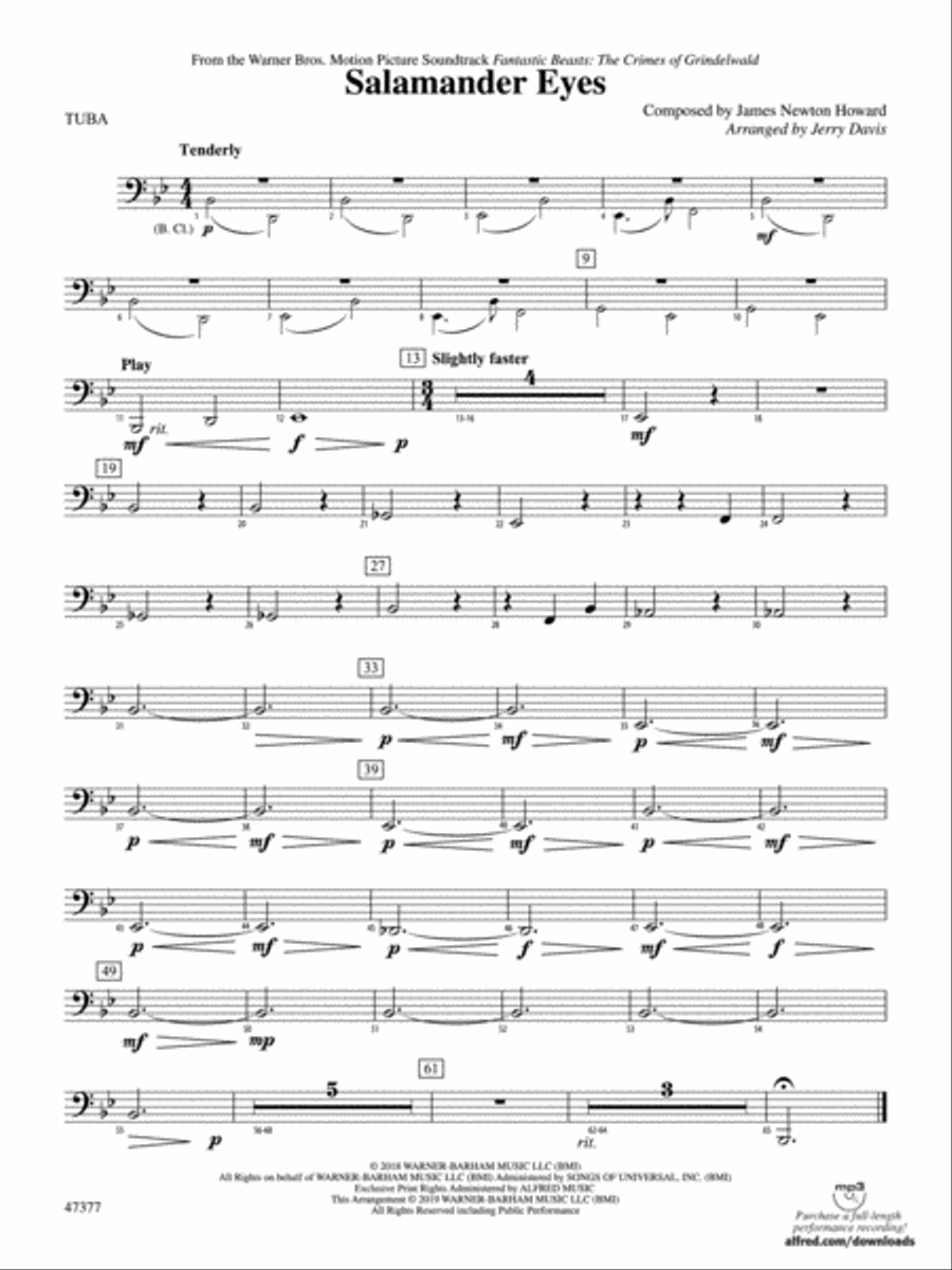 Salamander Eyes: Tuba Concert Band scores gallery preview page 1
