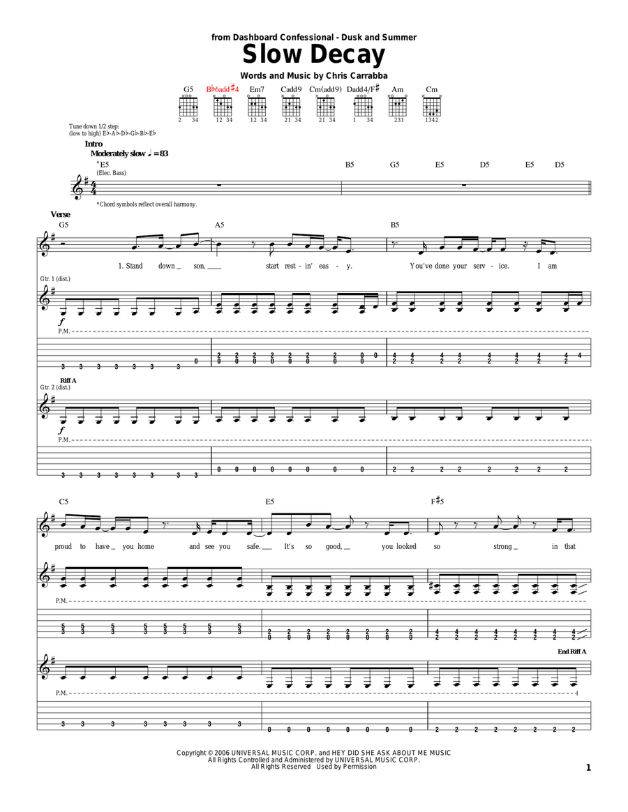 Slow Decay Slow Decay Acoustic Guitar scores gallery preview page 1