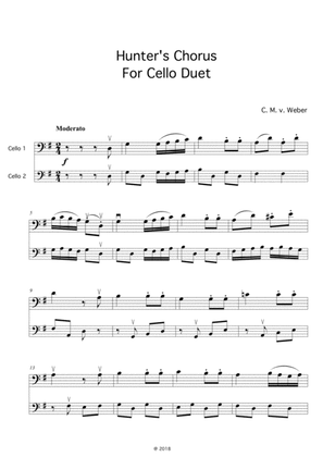 Hunter's Chorus for Cello duet