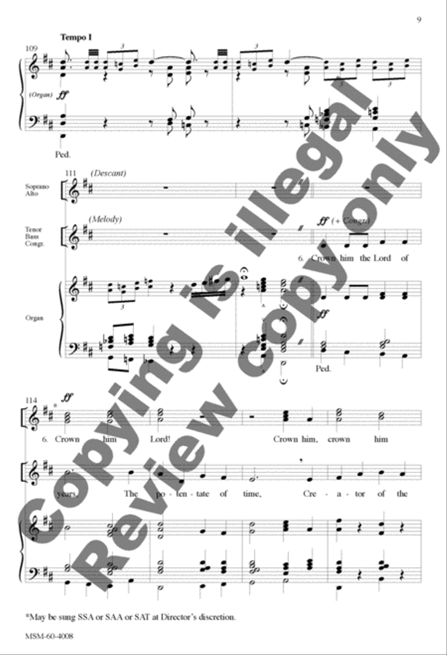 Crown Him with Many Crowns 4-Part scores gallery preview page 9
