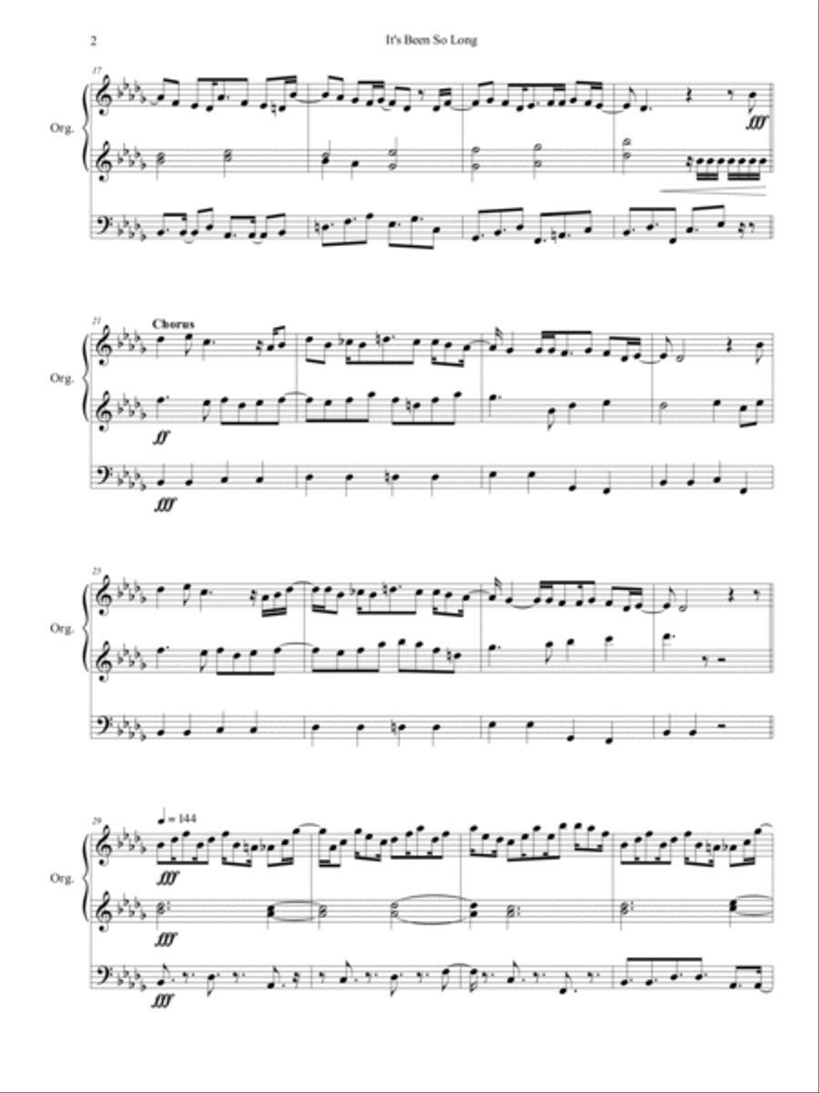 It's Been So Long Organ Solo scores gallery preview page 3