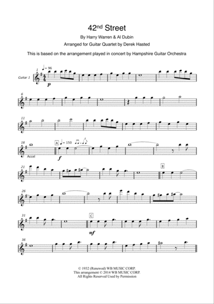 Forty-second Street Guitar Ensemble scores gallery preview page 3