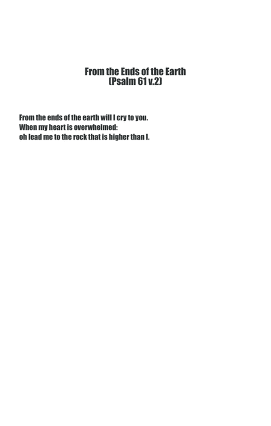 From the ends of the earth Psalm 61 v. 2 4-Part scores gallery preview page 2
