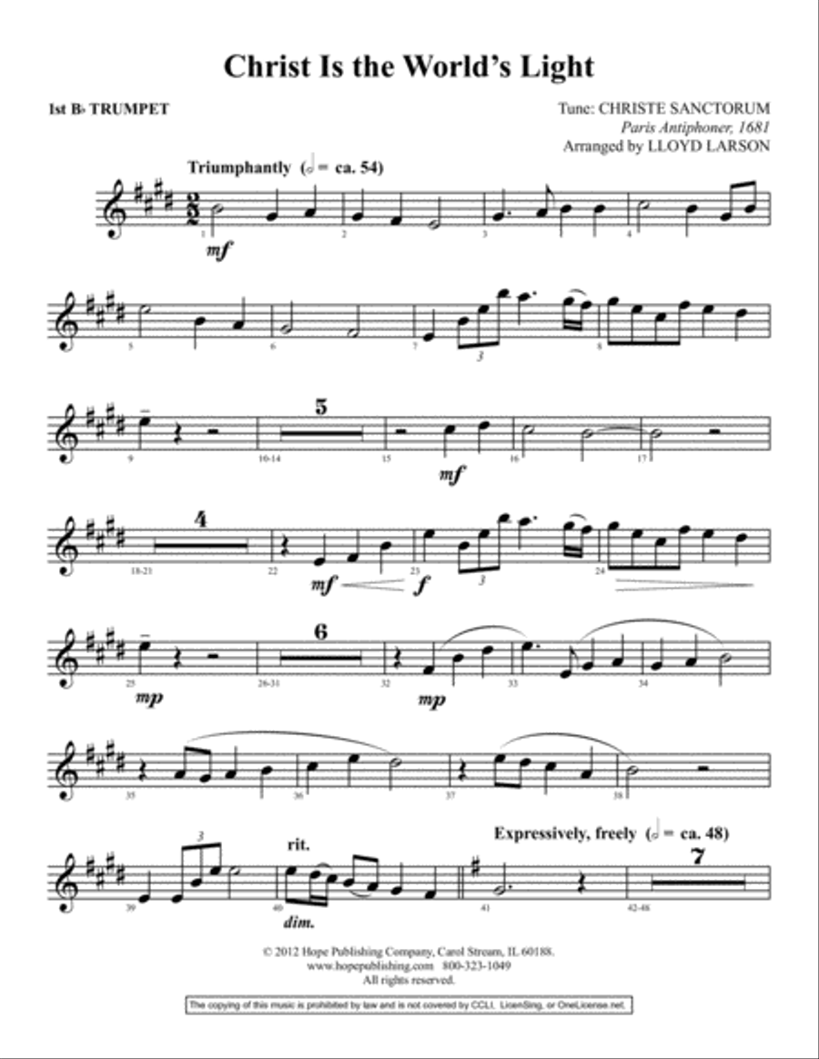 Christ Is the World's Light Choir scores gallery preview page 17