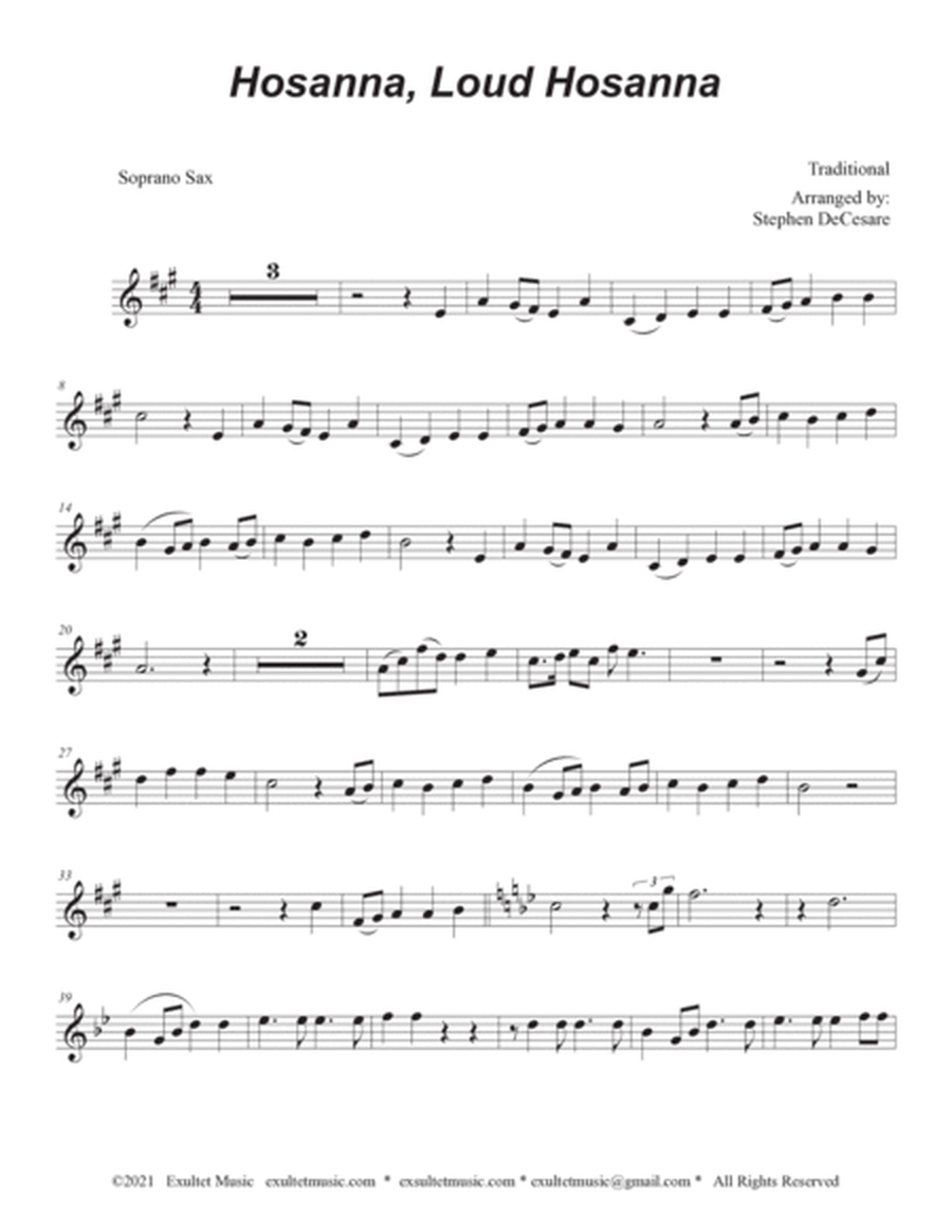 Hosanna, Loud Hosanna (Soprano Saxophone - Organ accompaniment) image number null
