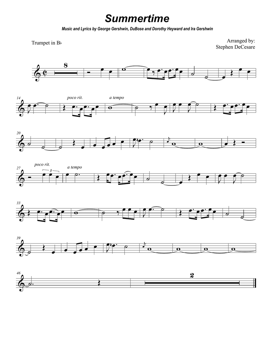 Summertime B-Flat Trumpet scores gallery preview page 5