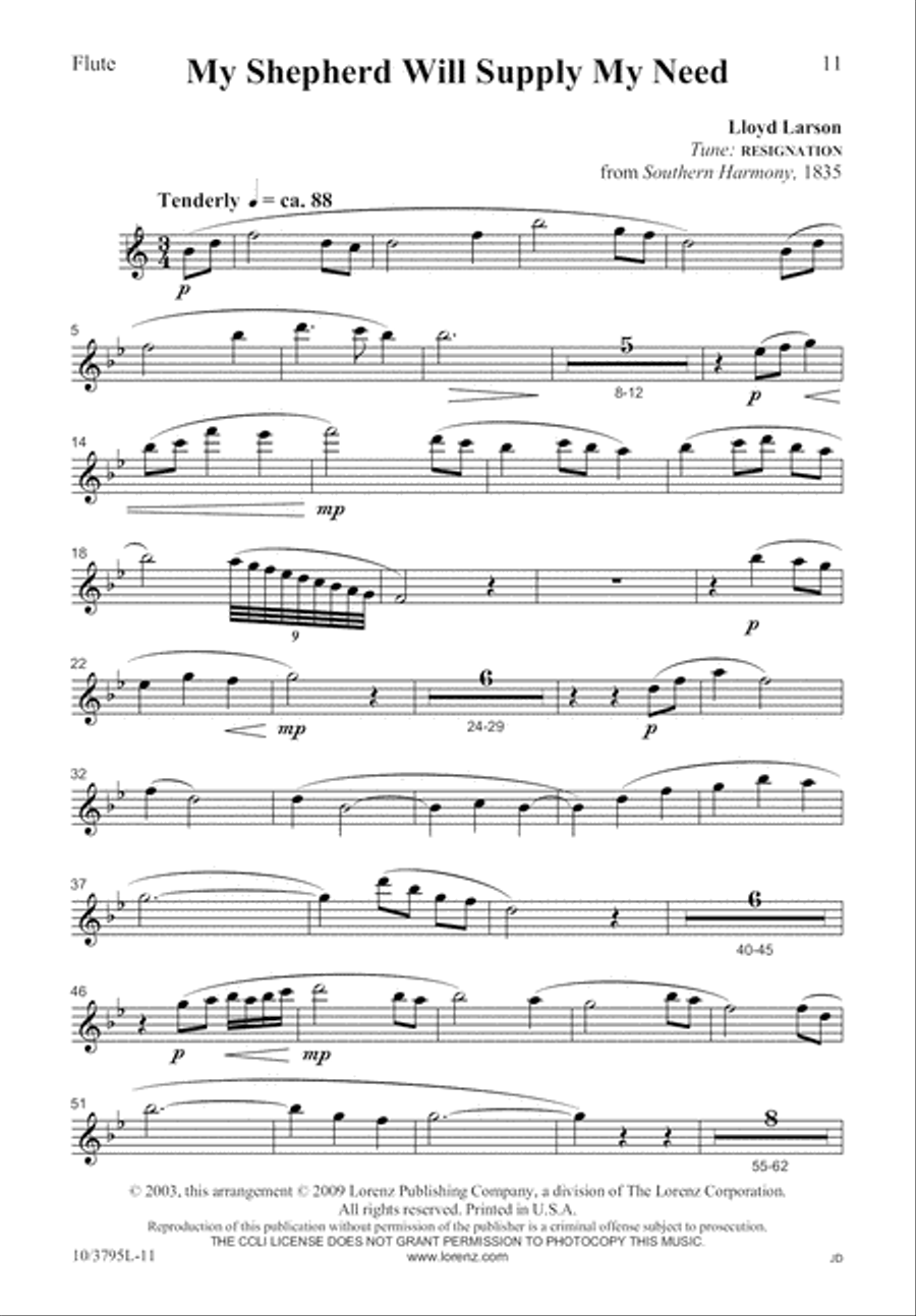 My Shepherd Will Supply My Need 2-Part scores gallery preview page 12