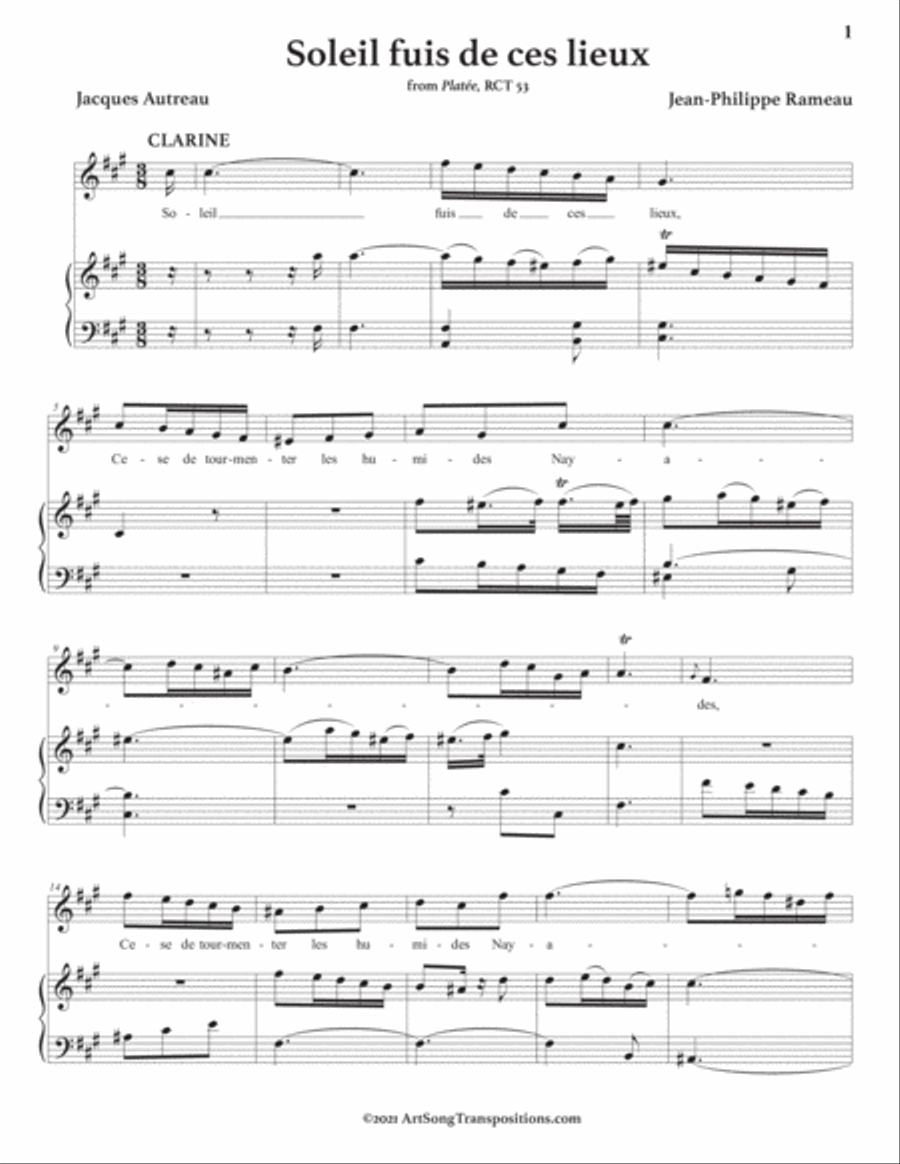 RAMEAU: Soleil, fuis de ces lieux (transposed to F-sharp minor) Voice scores gallery preview page 2