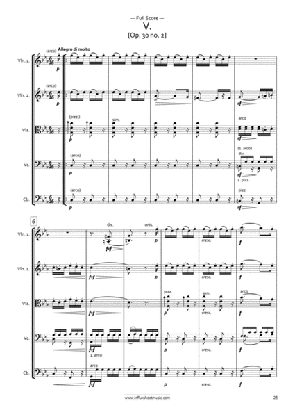 Mendelssohn: 5 Songs Without Words arr. for String Orchestra (Full Score) image number null