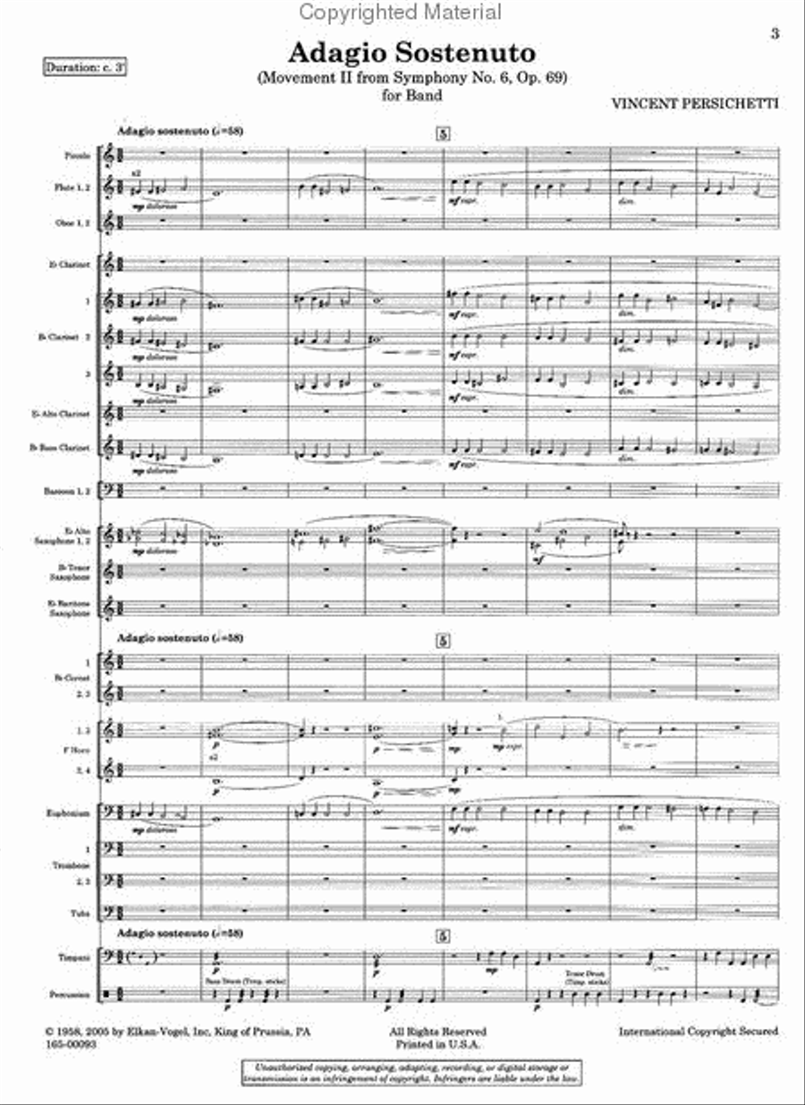 Adagio Sostenuto Concert Band scores gallery preview page 2
