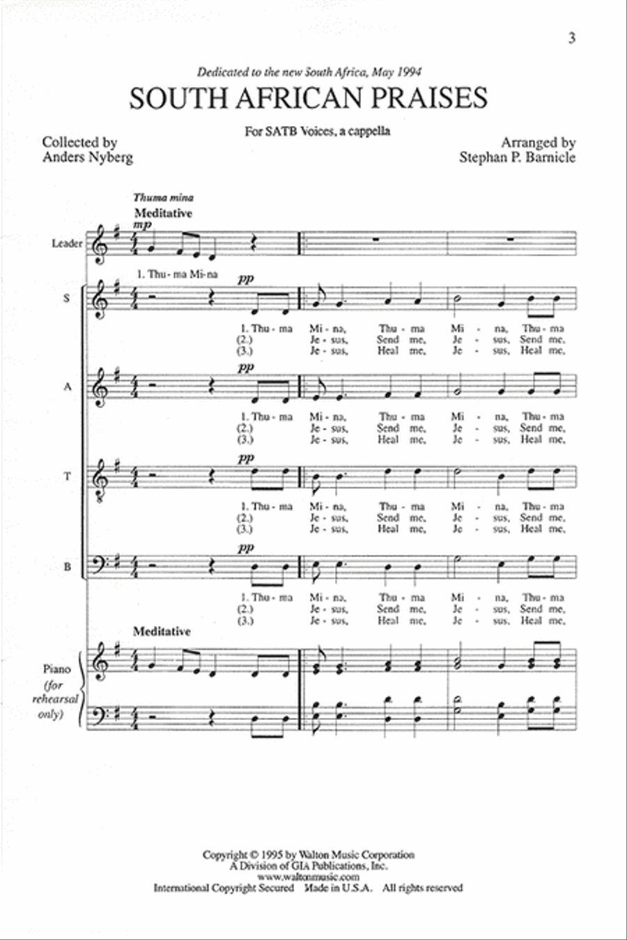 South African Praises (Medley) 4-Part scores gallery preview page 2