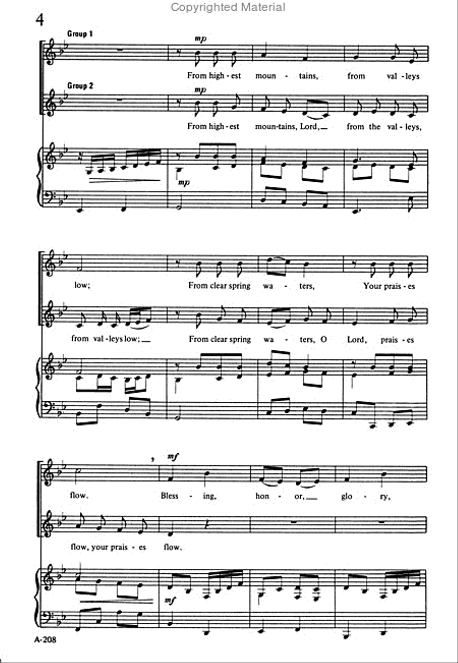 A Round of Praise (Two-part) Unison Choir scores gallery preview page 4