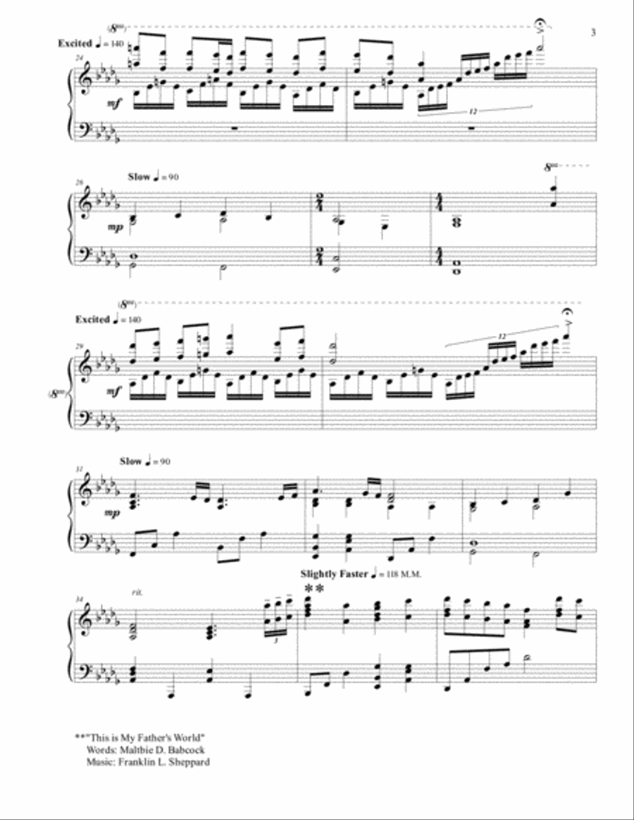 My Father's World Medley Piano Solo scores gallery preview page 4