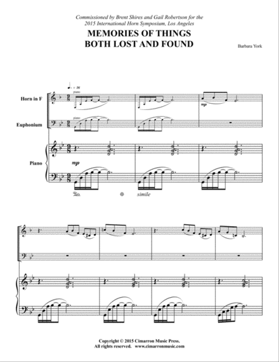 Memories of Things Both Lost and Found Euphonium scores gallery preview page 2