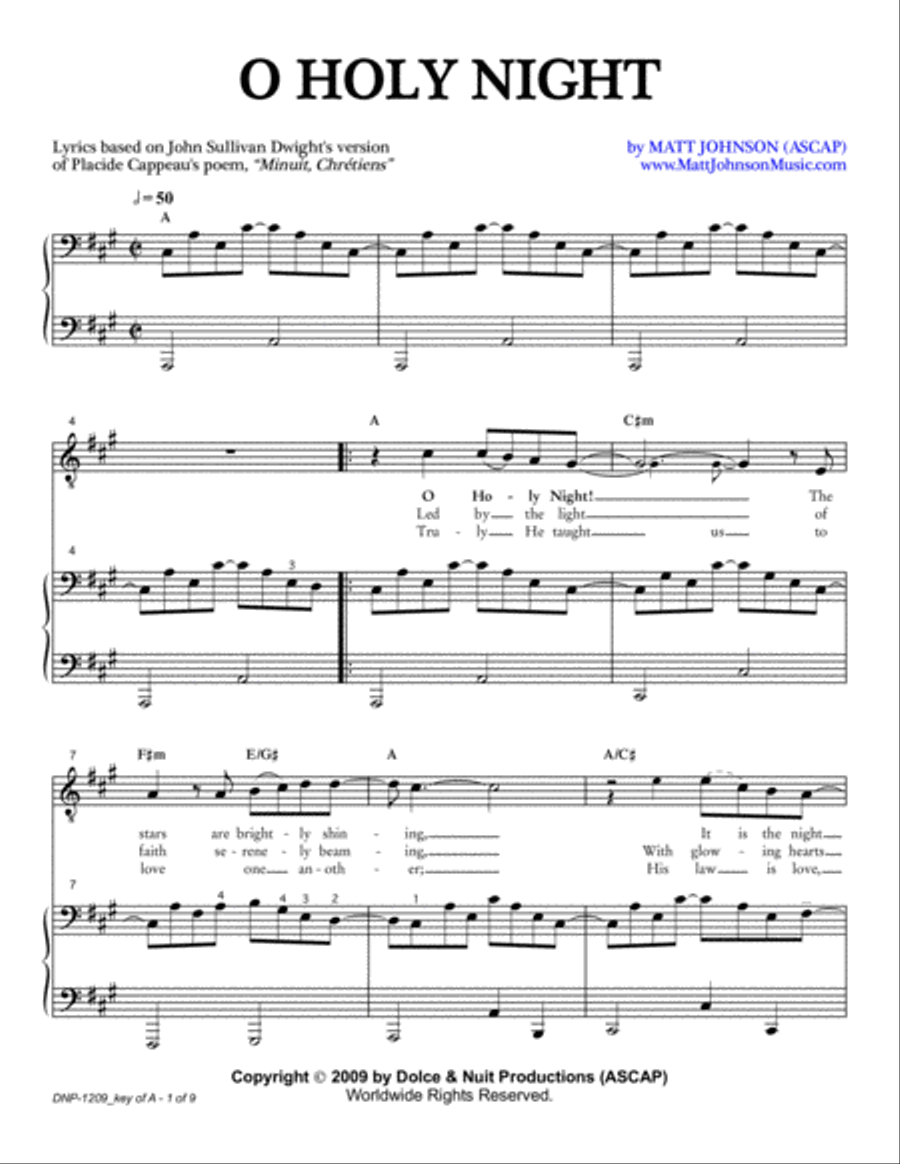 O HOLY NIGHT-new melodic and harmonic arrangement; Performance Tracks available Medium Voice scores gallery preview page 3