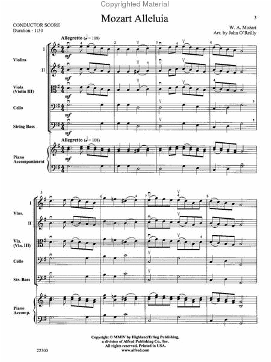 Mozart Alleluia Mozart Alleluia String Orchestra scores gallery preview page 2