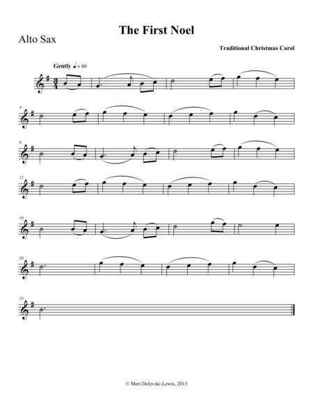The First Noel: E flat saxes (alto/baritone)/piano