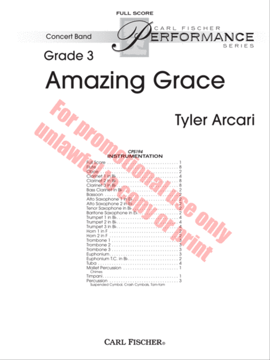 Amazing Grace Concert Band scores gallery preview page 2