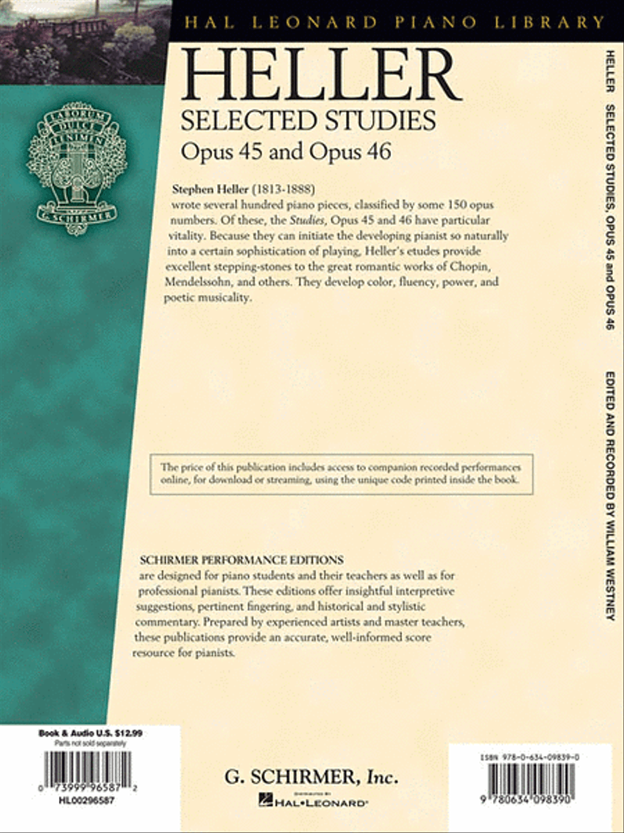 Heller – Selected Piano Studies, Opus 45 & 46 Piano Method scores gallery preview page 2