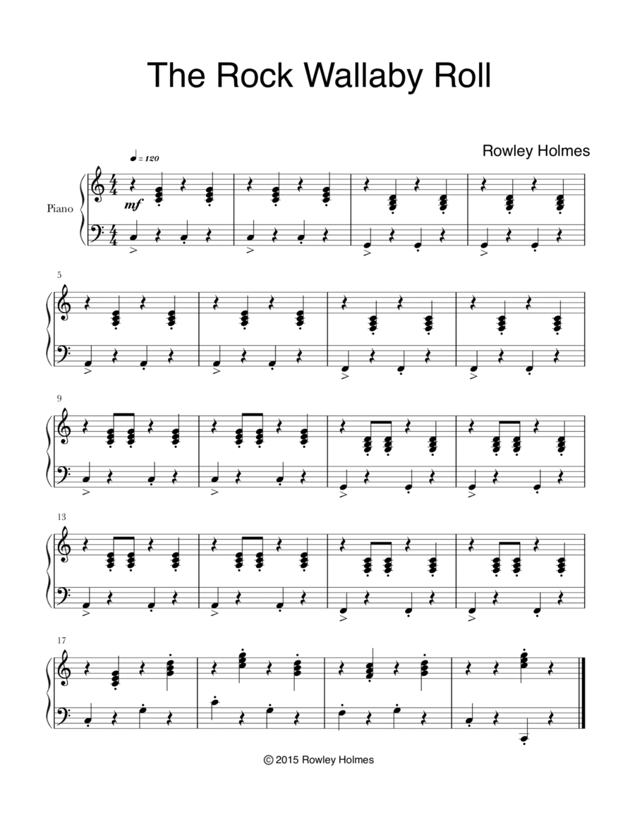 The Rock Wallaby Roll Piano Method scores gallery preview page 1