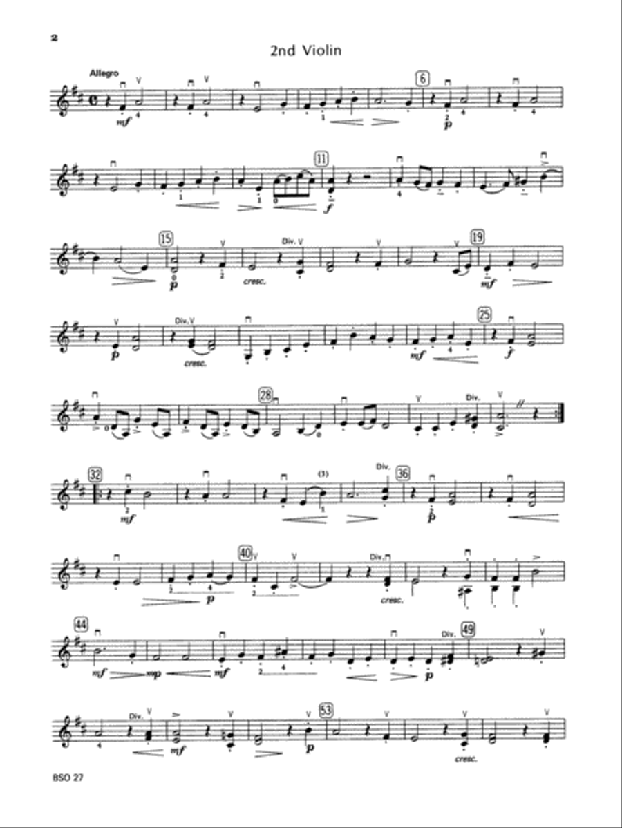 Chamber Suite in D: 2nd Violin String Orchestra scores gallery preview page 2
