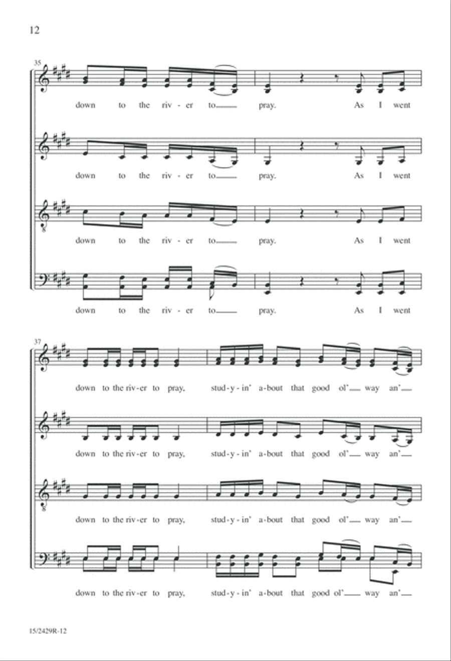 Down to the River to Pray Divisi scores gallery preview page 12