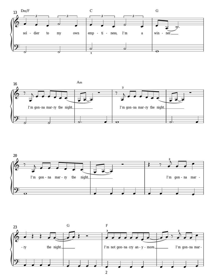 Marry The Night Marry The Night Voice scores gallery preview page 2