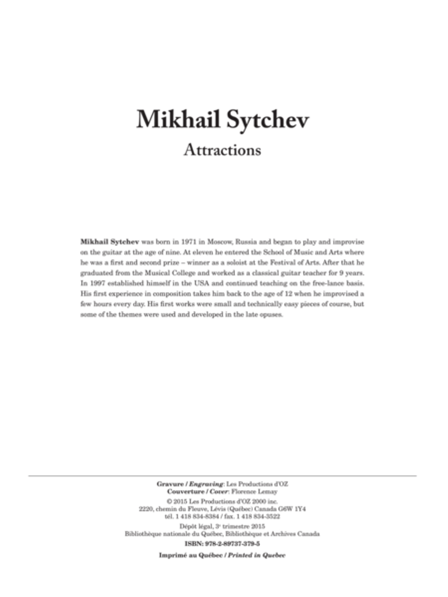 Attractions Classical Guitar scores gallery preview page 1