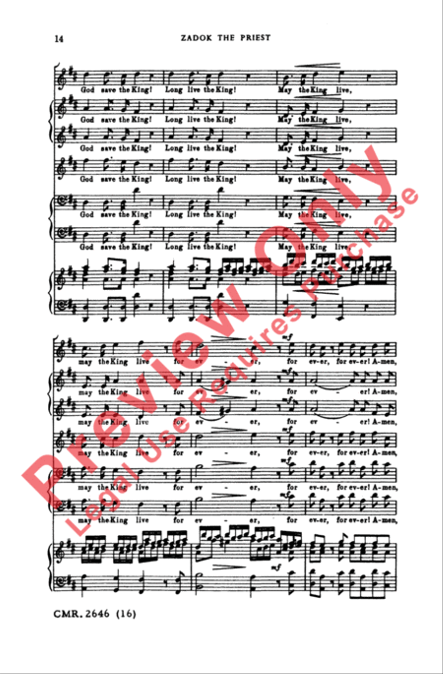 Zadok the Priest 4-Part scores gallery preview page 14