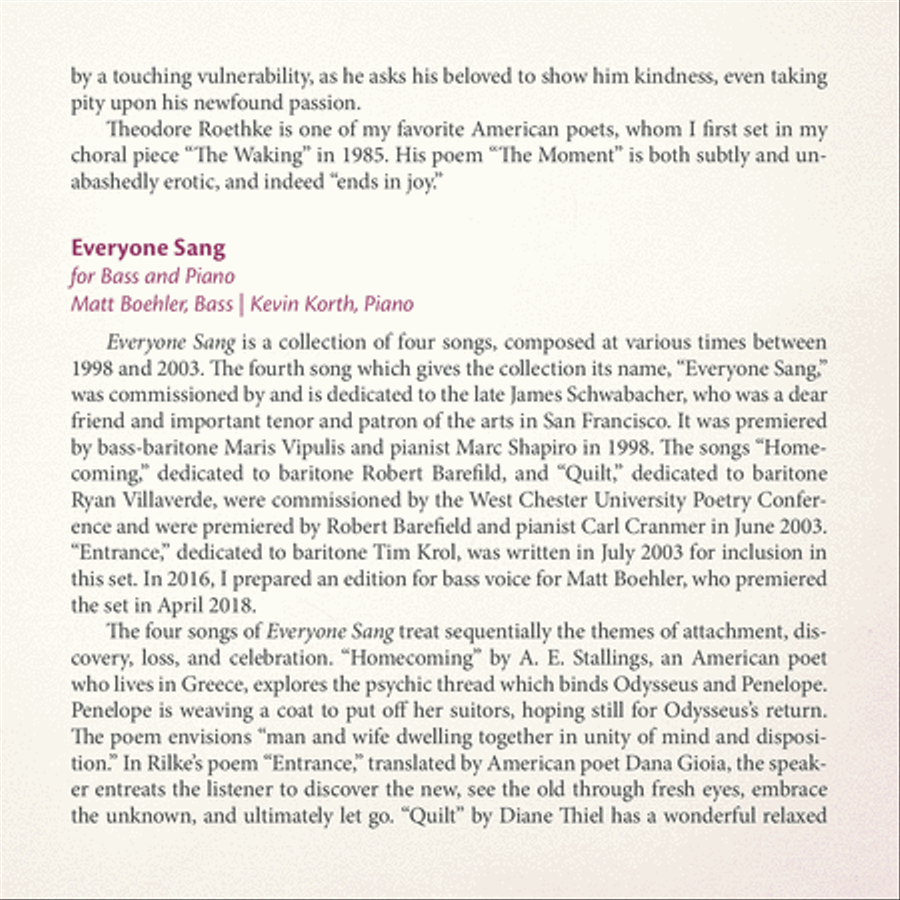Everyone Sang: Vocal Music of David Conte Voice scores gallery preview page 10