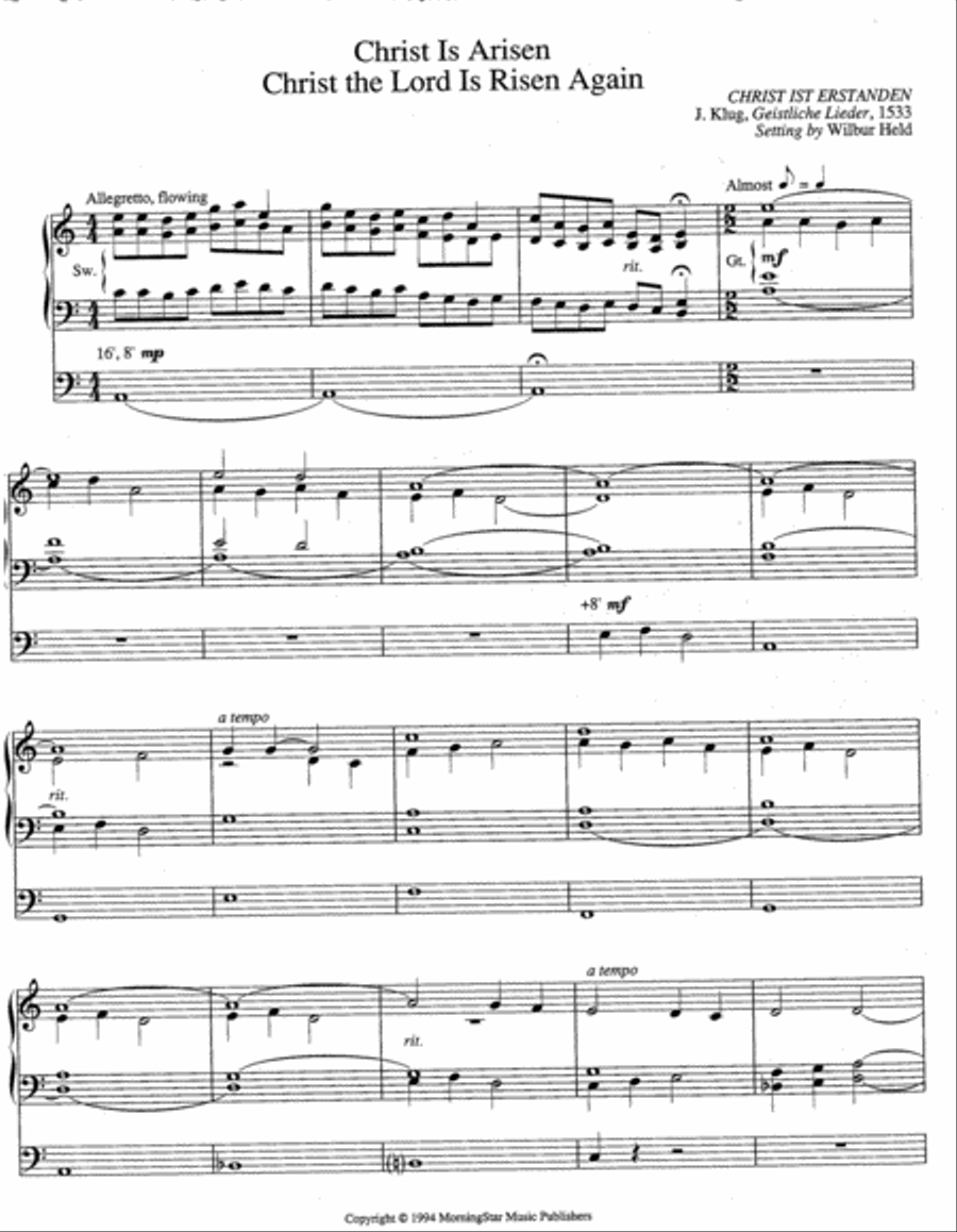Easter Comes Again Organ scores gallery preview page 2