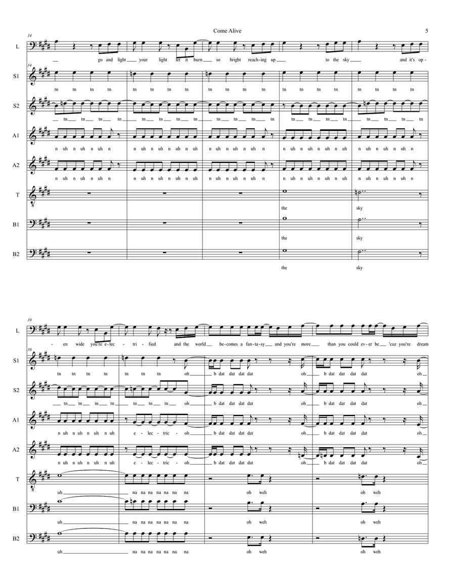 Come Alive 4-Part scores gallery preview page 5
