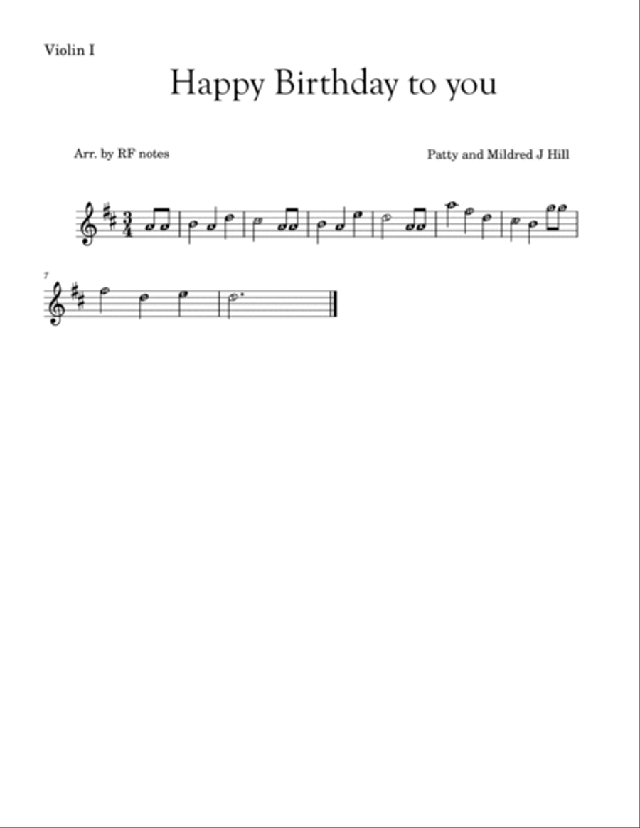 Happy Birthday to You String Quartet scores gallery preview page 2