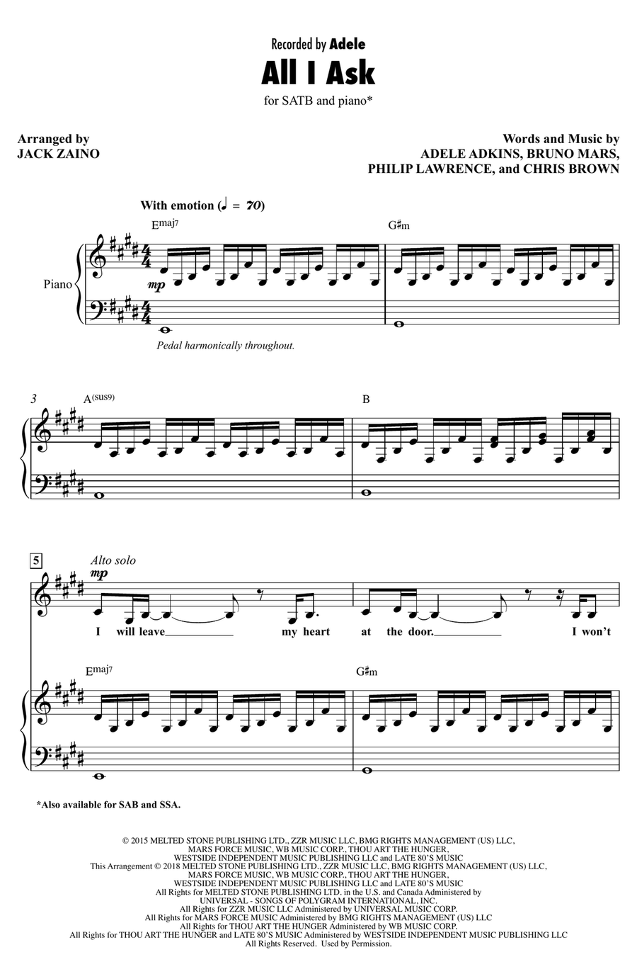 All I Ask 4-Part scores gallery preview page 2