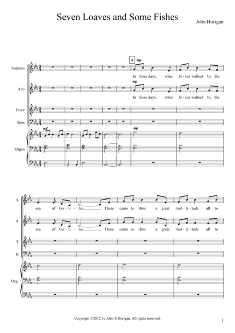 Seven Loaves and Some Fishes 4-Part scores gallery preview page 1