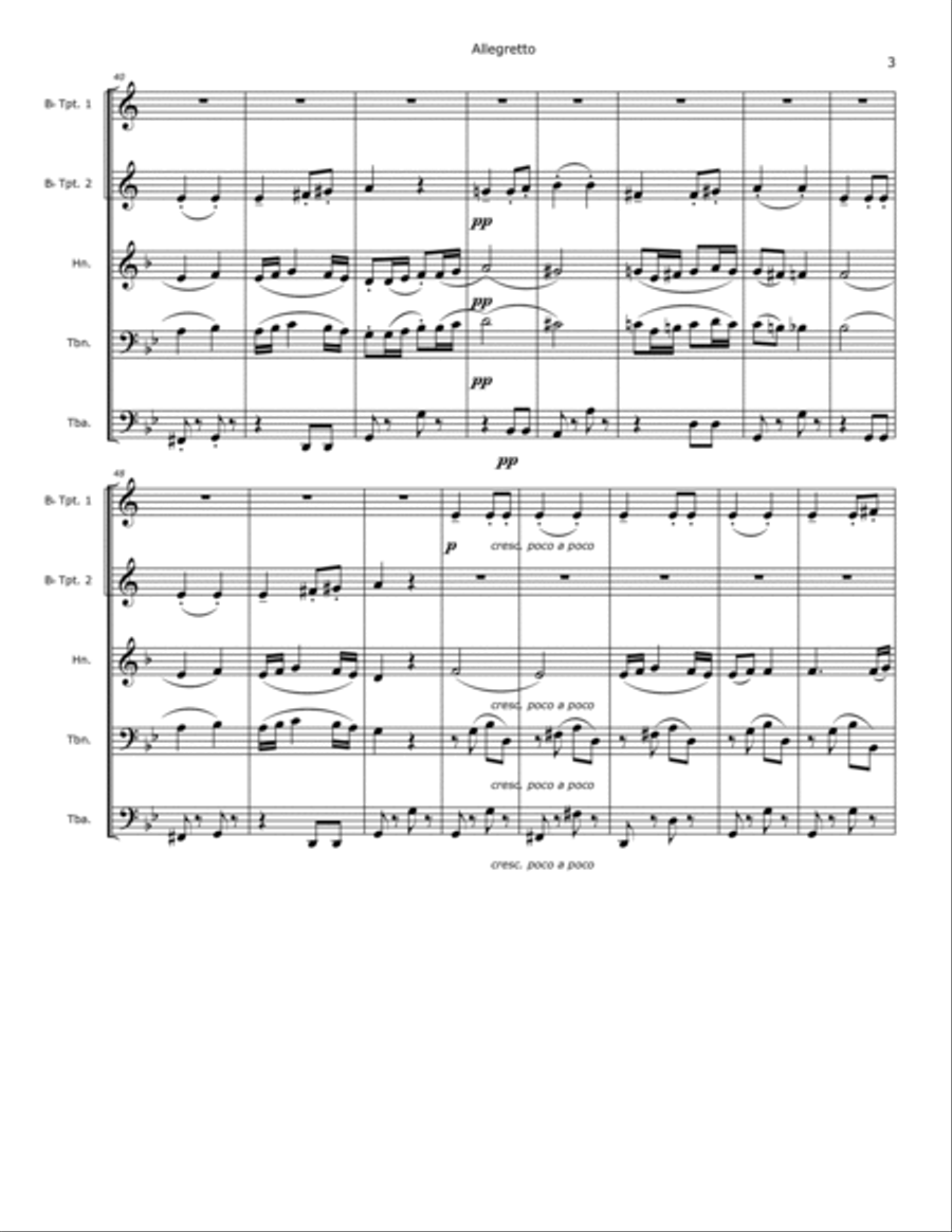 Beethoven Allegretto from Symphony No. 7 in A major, Op. 92 Brass Ensemble scores gallery preview page 3