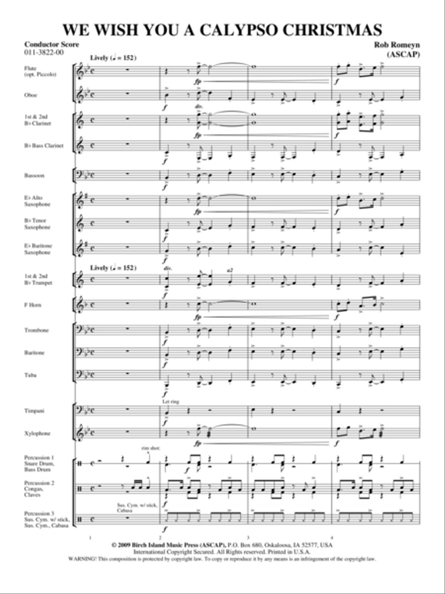 We Wish You A Calypso Christmas Concert Band scores gallery preview page 2