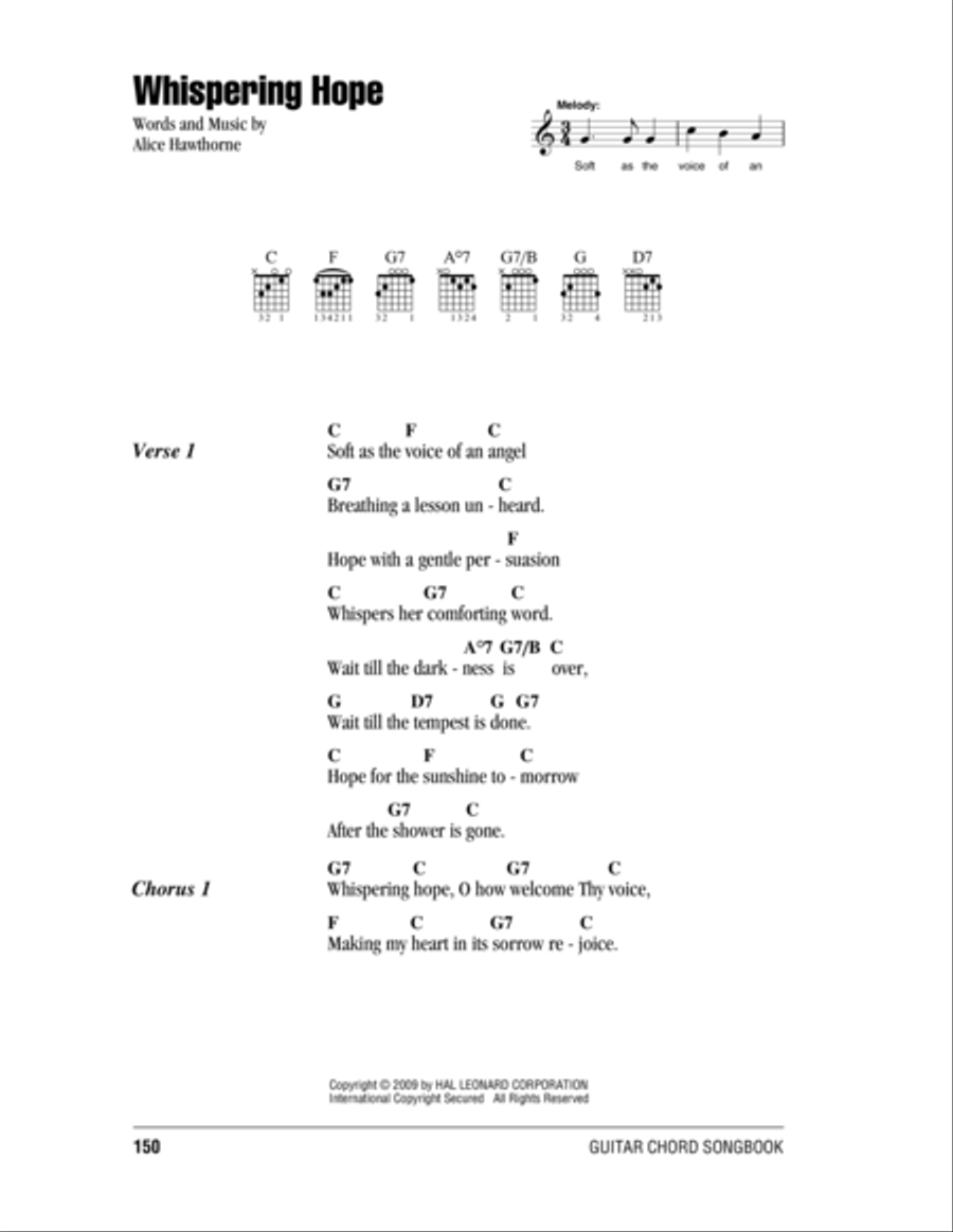 Whispering Hope Acoustic Guitar scores gallery preview page 1