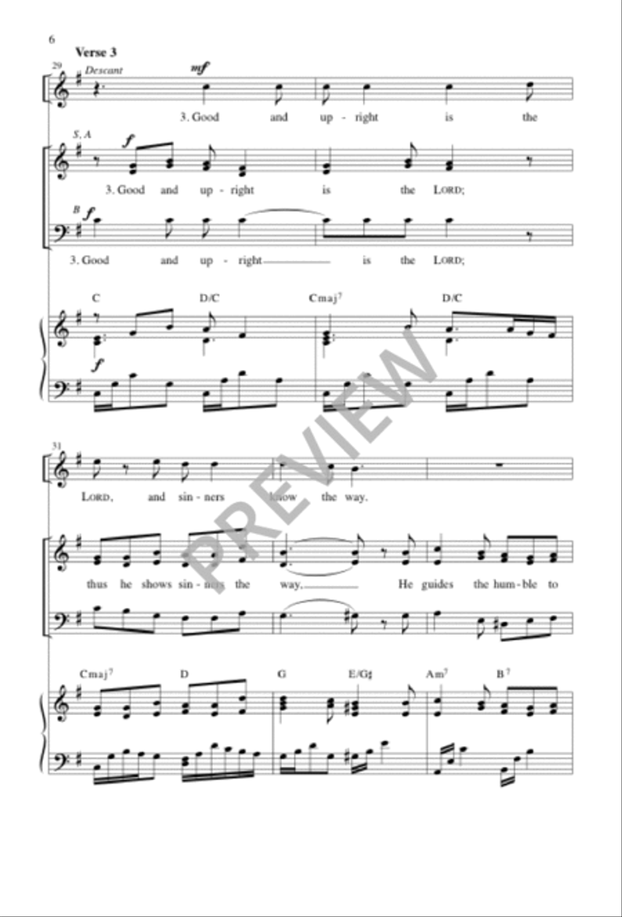 Psalm 25: Teach Me Your Ways / Your Ways, O Lord 3-Part scores gallery preview page 7