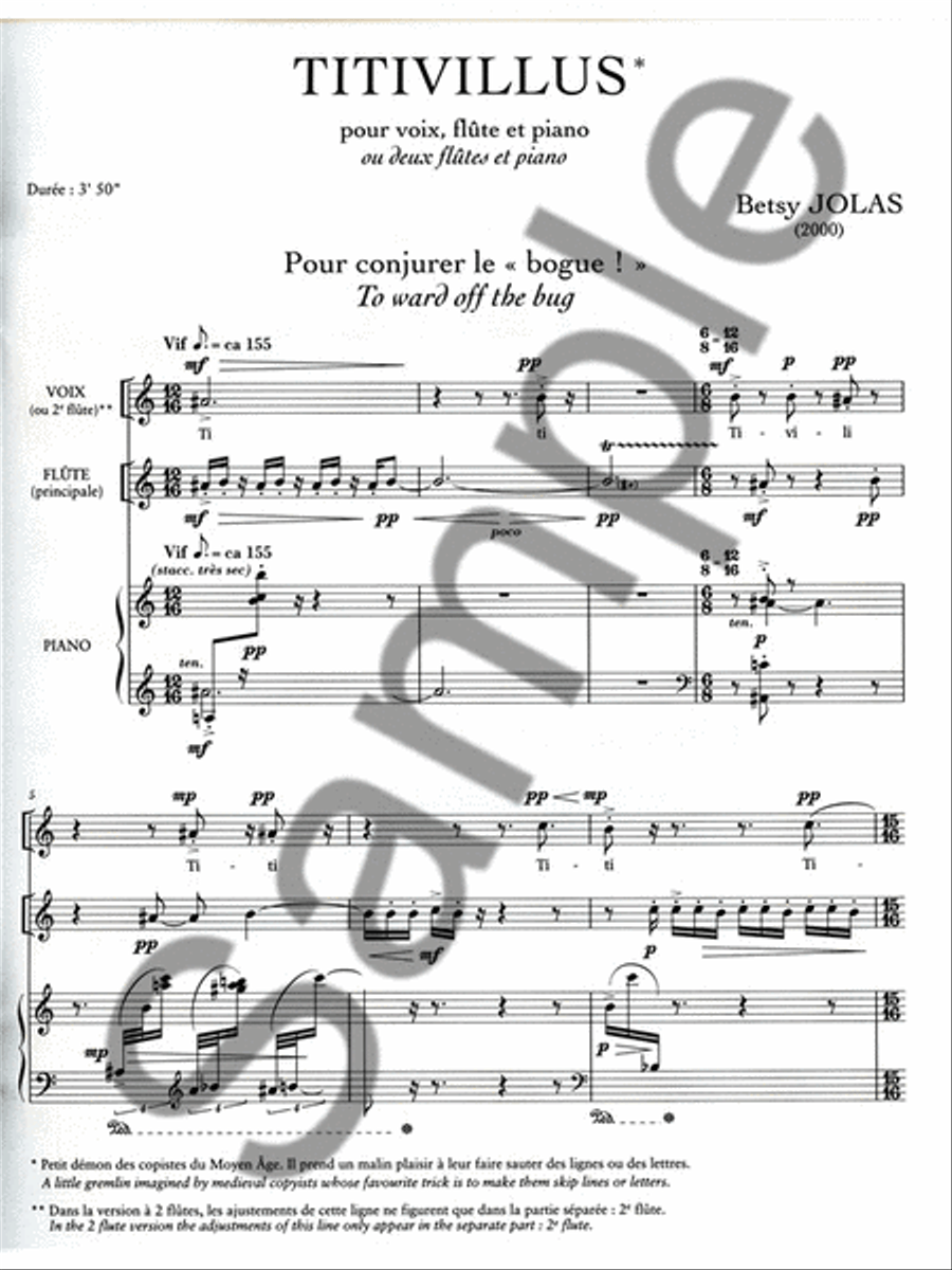 Titivillus (flutes 2 & Piano) Flute scores gallery preview page 2