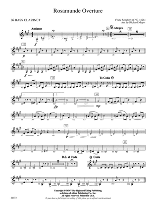 Rosamunde Overture: B-flat Bass Clarinet