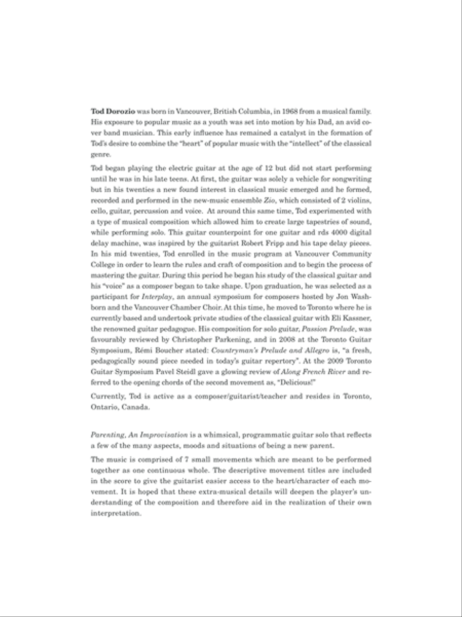 Parenting, An Improvisation Classical Guitar scores gallery preview page 2