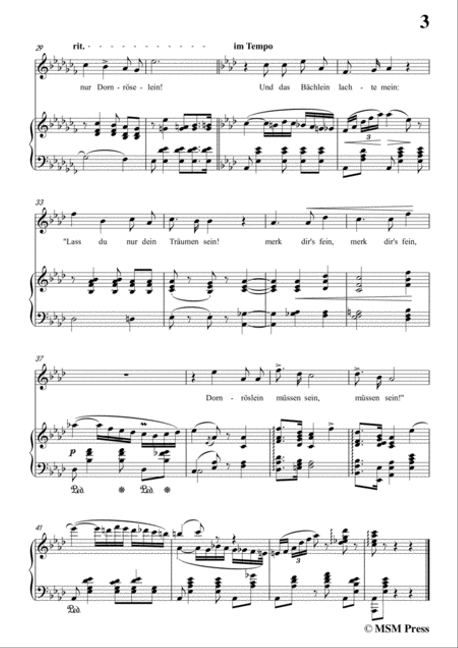 Schumann-Röselein,Röselein,in A flat Major,for Voice and Piano Voice Solo scores gallery preview page 5